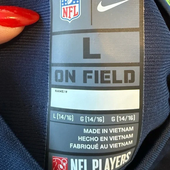 Navy Russell Wilson Seattle Seahawks Nike jersey Youth large NFL Seahawks - Picture 10 of 10